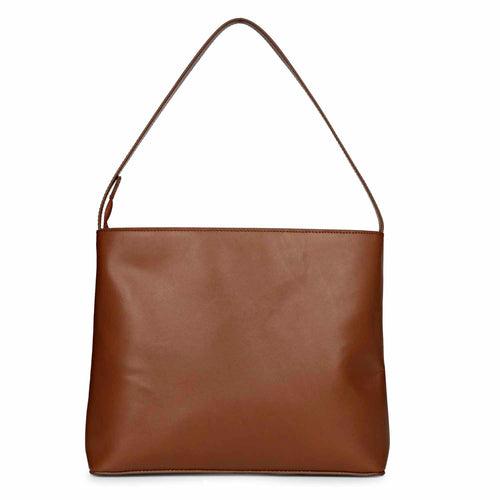 Favore Women Dark Brown Leather Shoulder Bags