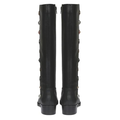 Saint Adriano Black Leather Knee High Boots