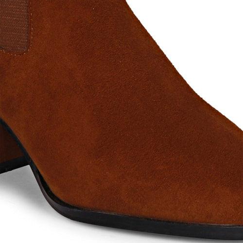 Saint Rachel Cognac Leather High Ankle Boots