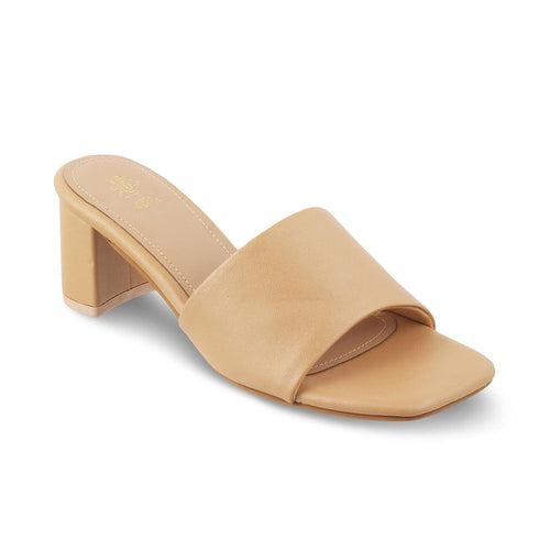 The Bariz Beige Women's Casual Block Heel Sandals Tresmode