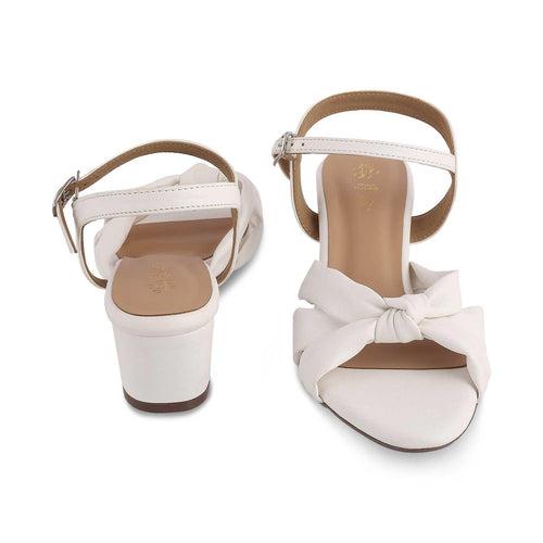 The Boem White Women's Dress Block Heel Sandals