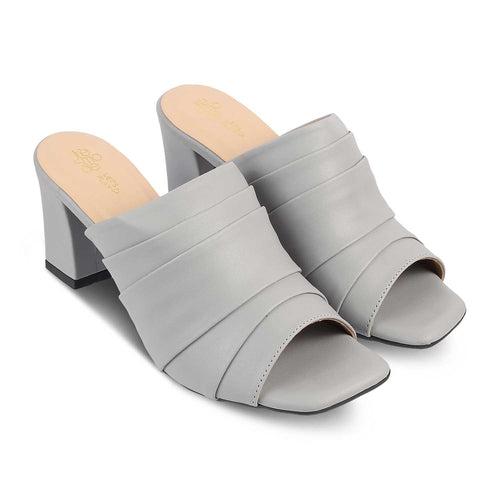 The Coco Grey Women's Dress Block Heel Sandals Tresmode