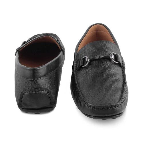 The Mills Black Men's Leather Driving Loafers Tresmode