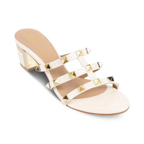 The Palma White Women's Dress Block Heel Sandals Tresmode