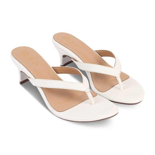 The Puglia White Women's Dress Heel Sandals Tresmode