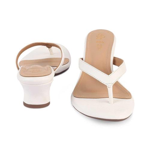 The Puglia White Women's Dress Heel Sandals Tresmode