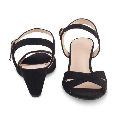 The Romak Black Women's Dress Wedge Sandals Tresmode