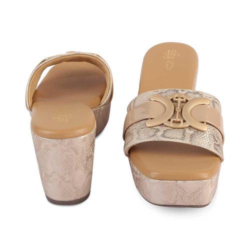 The Sbo Gold Women's Dress Wedge Sandals Tresmode