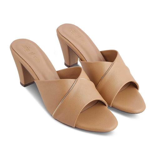 The Witty Beige Women's Dress Block Heel Sandals Tresmode