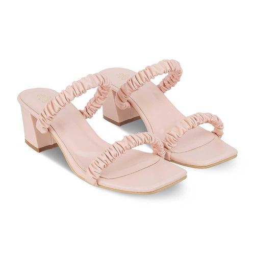 The Vama Pink Women's Casual Block Heel Sandals Tresmode