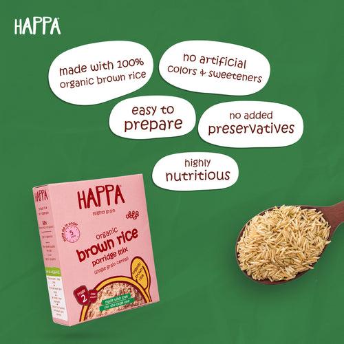 Happa Organic Brown Rice (Apple + Banana) Cereal - 200gm