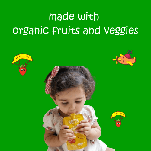 Happa Organic Puree and Cereal Combo 1 Cereal and 7 Fruit Puree, (R+B+M Cereal, A+B Puree, M+B Puree, A+M Puree, A+M Multigrain Puree, A+O Puree, SP+M+Pear Puree, Only Apple Puree)