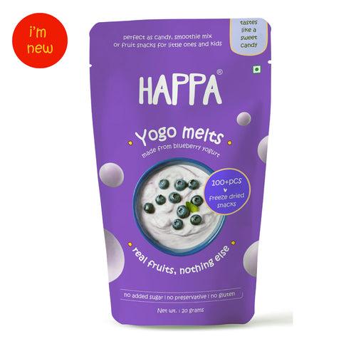 Happa Melts Variety Pack I One fruit and two Yogo melts I Kids snack taste like candy I 6 months to 99 years and above (Pack of 3)
