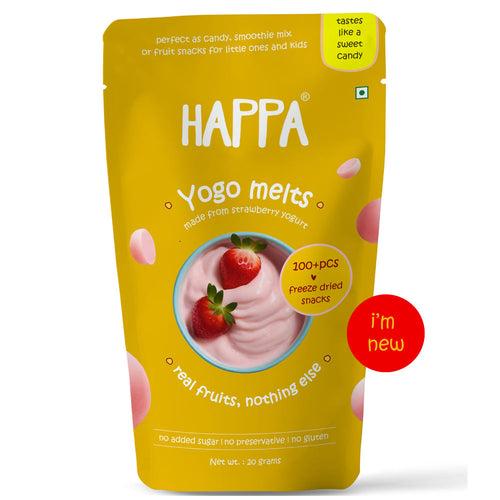 Happa Melts Variety Pack I One fruit and two Yogo melts I Kids snack taste like candy I 6 months to 99 years and above (Pack of 3)
