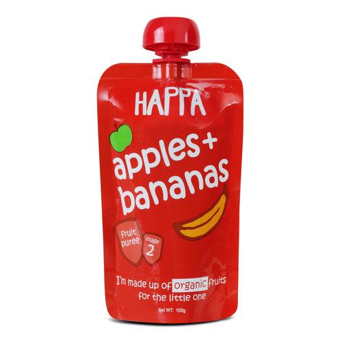 Happa Apple+ Mango, Mango + Banana, Apple + Banana Fruit Puree (combo pack)(Pack of 6)