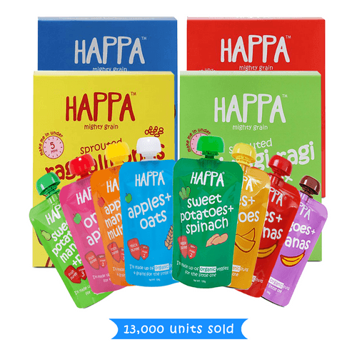 Happa Super Trial Pack, 8 Fruit & veggie Purees 100 Gram Each , 4 Ragi Cereal 200 Gram Each