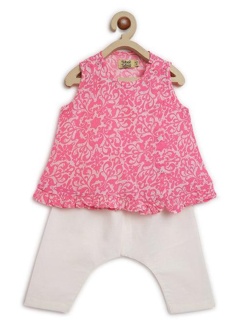 Girls Jhabla Pink Floral