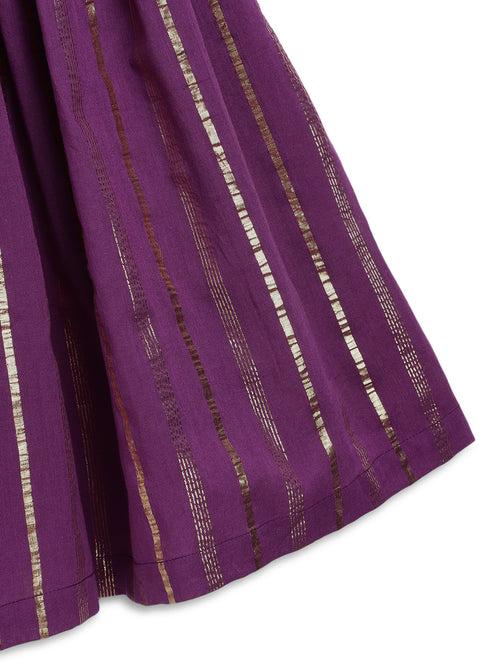 Jamun Chuski Lehenga Set - Purple