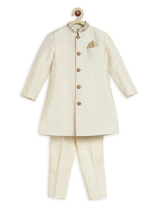 Khwabeeda Sherwani Set for Boys - Cream