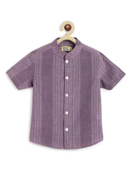 Self Kantha Shirt - Purple