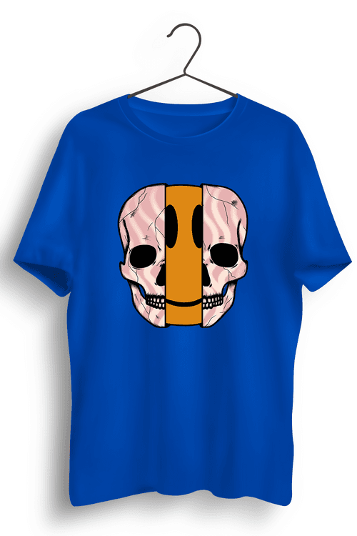 Paytm Exclusive - Dis Skull Graphic Printed Blue Tshirt