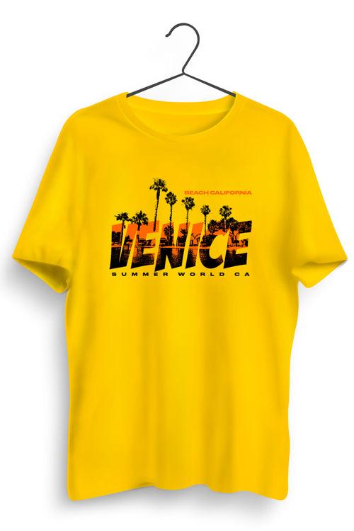 Venice Graphic Printed Yellow T-Shirt