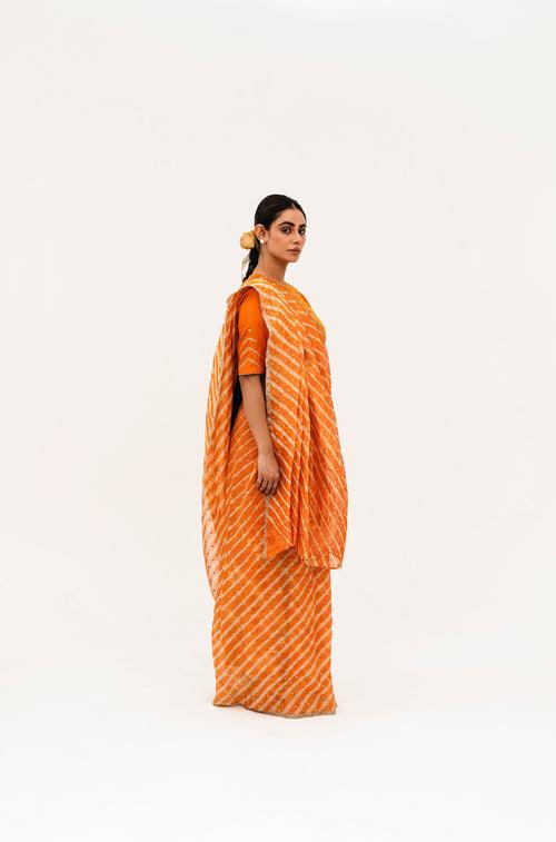 Luni Leheriya Saree - Orange