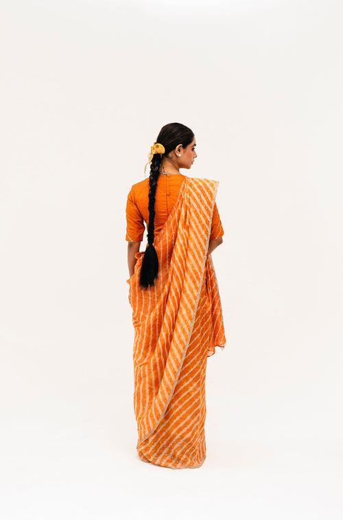 Luni Leheriya Saree - Orange