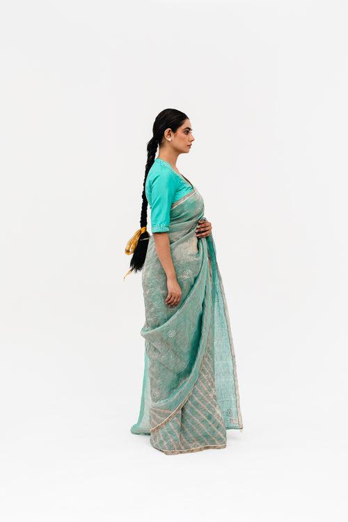 Sukri Leheriya Saree - Blue