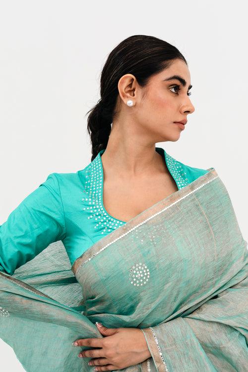 Sukri Leheriya Saree - Blue