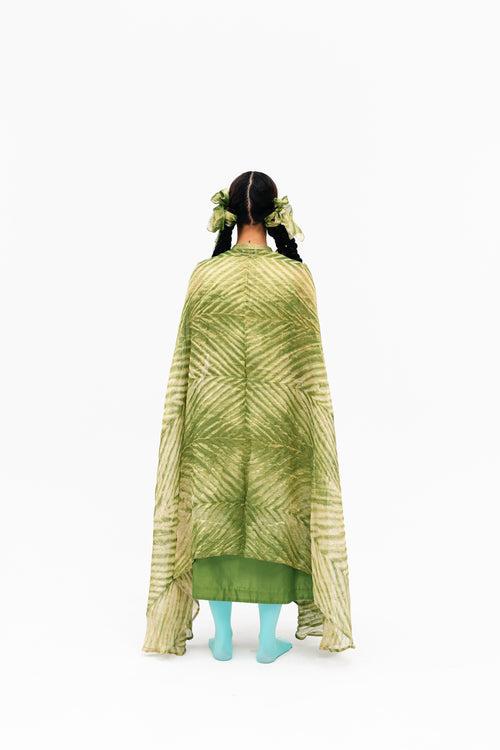 Khari Cape and Dress Set - Green