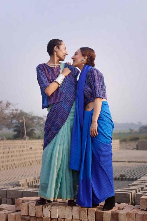 Sky Blue Tissue Saree