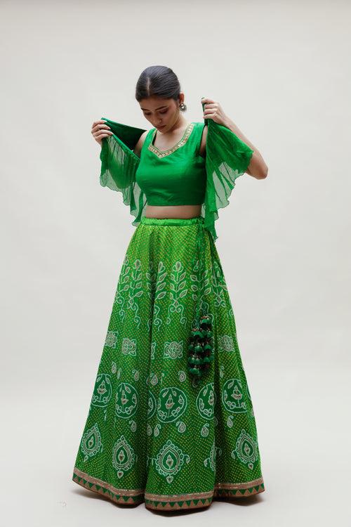 Adya Lehenga - Green