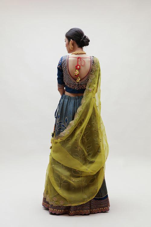 Ekam Lehenga - Blue Green