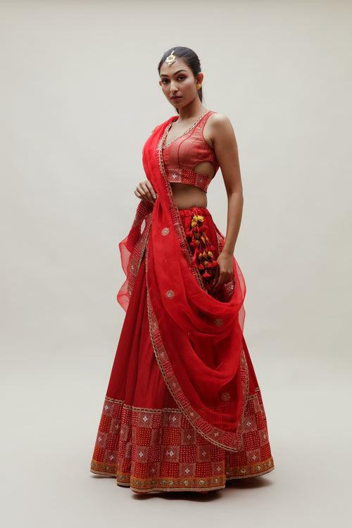 Meher Lehenga - Red