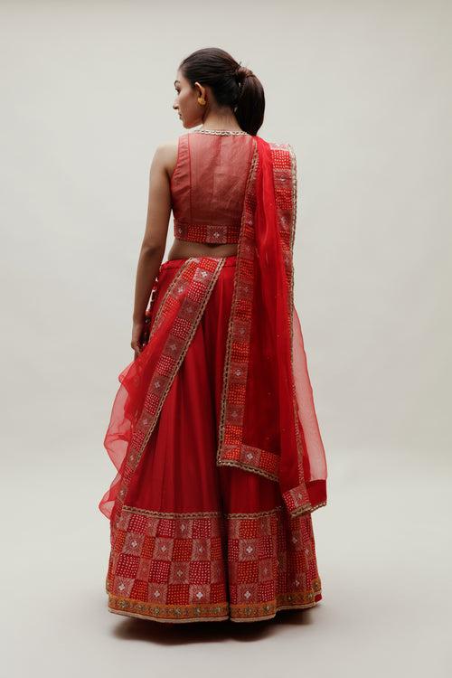 Meher Lehenga - Red