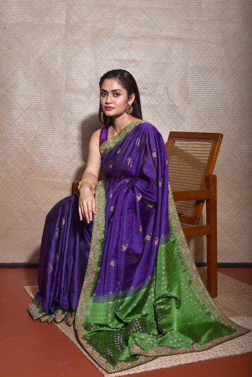 Pure Kanjeevaram Saree with Zardozi Embroidery