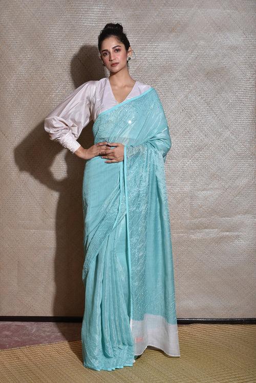 Chandra Saree - Sky Blue