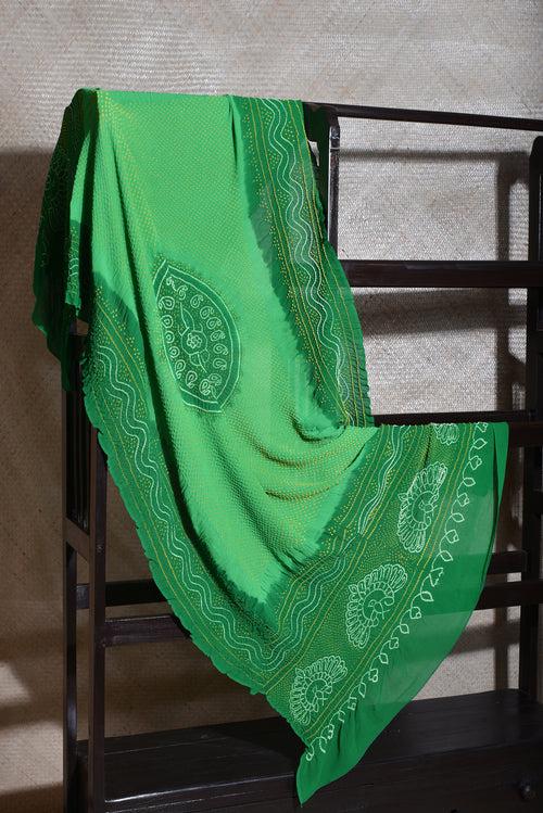 Shaded Green Bandhani Dupatta