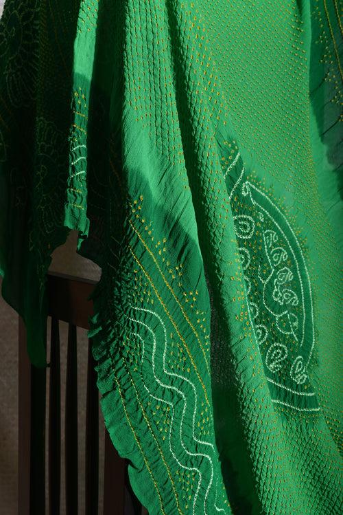 Shaded Green Bandhani Dupatta