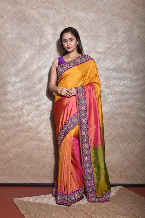 Multicoloured Kanjeevaram Saree