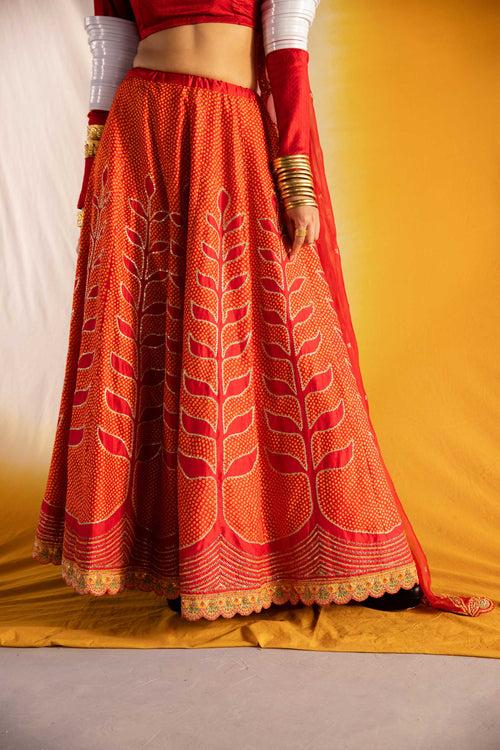 Ekam Lehenga - Red