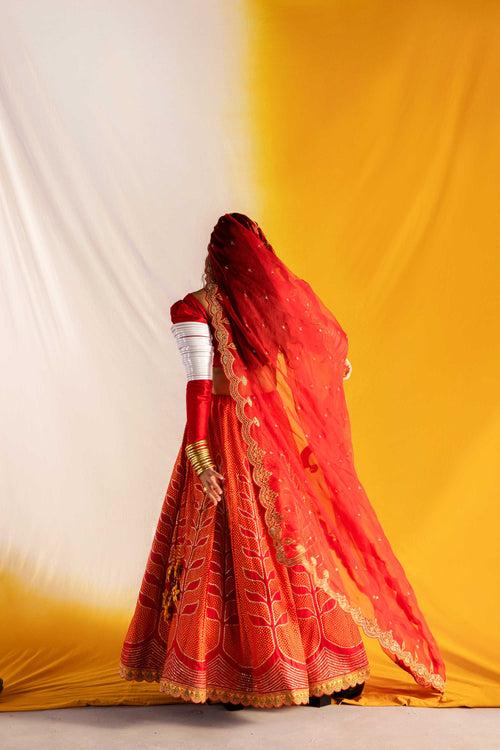 Ekam Lehenga - Red