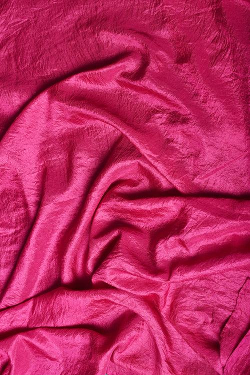 Bandhani on Organza Saree with Pattern on Pallu - Magenta