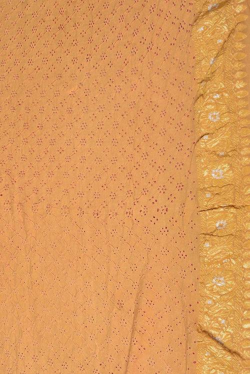 Cream Banarasi Bandhani Saree