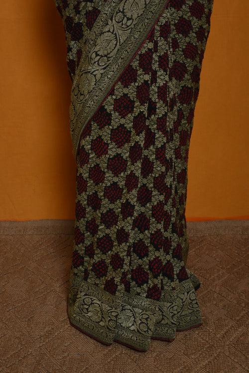 Classic Gharchola Saree in Black