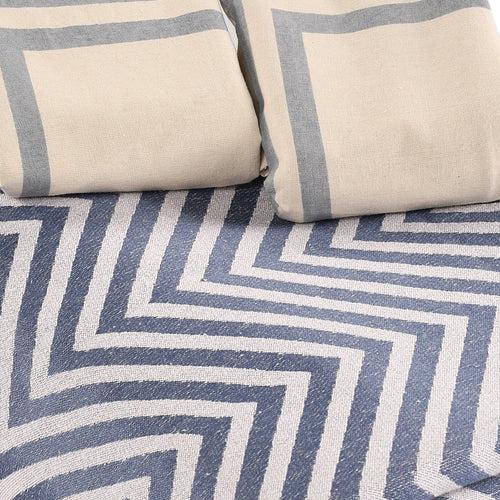 Chevron Damask Cotton Bed Sheet/Cover with 2 Pillow Covers (Gifts)