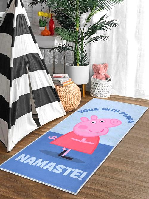 Peppa Pig Kids Yoga Mat Non Slip, All Purpose Fitness and workout Mat for Boys & Girls. Features Peppa and Friends Size: 7mm Thickness