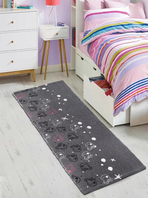 Saral Home Peppa Pig Cotton Printed Anti-Skid Runner-45x120-Black