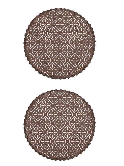 Relief pattern print Antiskid, Crochet Fringe Round Table Mat